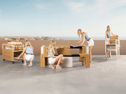 Transformer Table outdoor dining table, shown in an outdoor setting